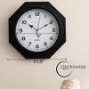 Clockswise Non-Ticking Octagon Plastic Analog Wall Clock - Elegant Decorative Accent for Home Décor in Bedroom, Bathroom - 3 of 4