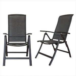 YUHAO 2PCS Adjustable High Backrest Double-Layered Textilene Fabric,Folding Patio Chairs for Camping Porch Balcony,Dark Brown - 1 of 4