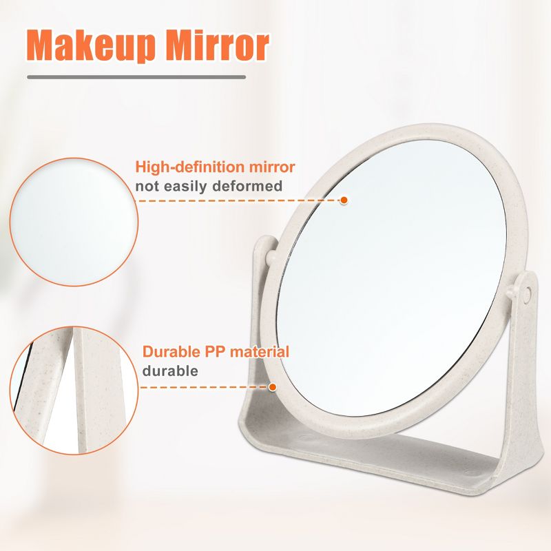 Unique Bargains Plastic Double-Sided Rotating Round Makeup Mirror 1 Pc, 5 of 7