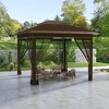 Resenkos Backyard Garden Canopy, Camping Canopy Screen Tent,12' x 12' Pop Up Canopy Tent with Netting and Carry Bag, Dark Brown - 4 of 4
