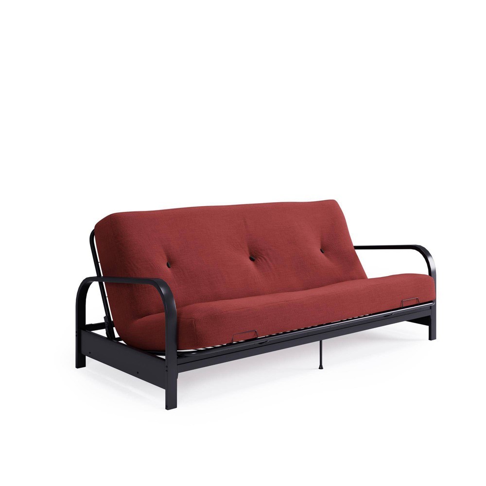 Photos - Other Furniture Full Axton Metal Arm Futon Frame with Mattress Red - Room & Joy