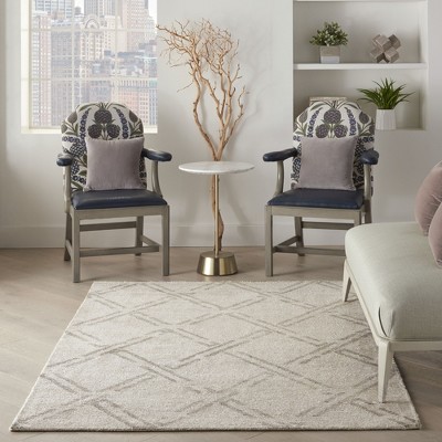Venosa Grey/Ivory Diamond Hand-Tufted 3'9" x 5'9" Area Rug