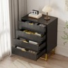 Homhougo 4 Drawer Dresser for Bedroom, Small Chest of Drawers with Storage, Modern Nightstand End Table Black - 3 of 4
