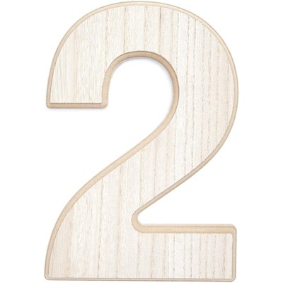 Bright Creations Unfinished Wood Number 2 for Crafts (12 in)