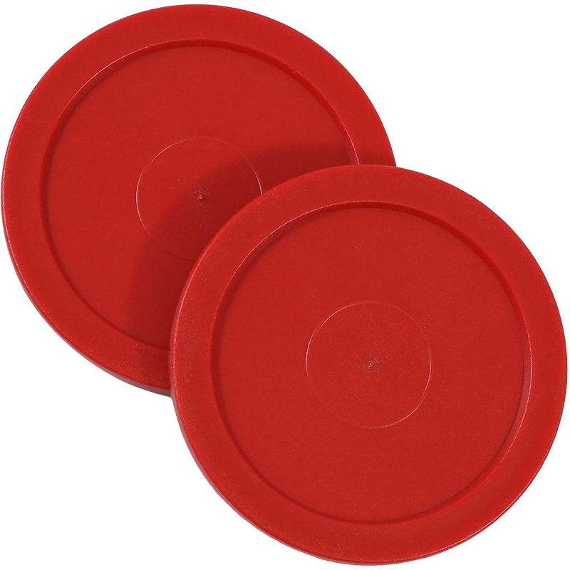 Sunnydaze Indoor Durable Plastic Large Lightweight Replacement Air Hockey Table Game Pucks - 2.5" - Red, 1 of 5