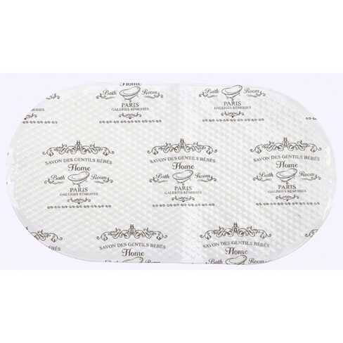 Home Basics Bayou Oval Bath Mat, Clear, SHOWER