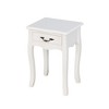LIVAREEmlen White End Table, Living Room Floor-standing Storage Table with a Drawer, 4 Curved Legs - 2 of 4