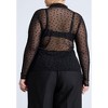 ELOQUII Mesh Heart Top - 3 of 4