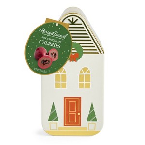 Harry & David House Tin with Milk Chocolate Cherries Christmas Gift Set - 3oz - 1 of 4