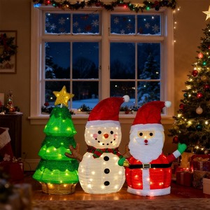 Karl Home Pop-up Set of  Snowman Santa Claus and Tree Lighted Christmas Decoration - 1 of 4