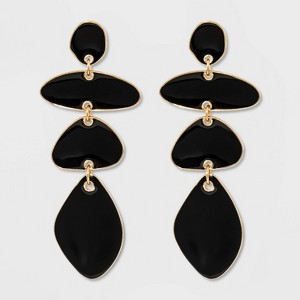 Epoxy Drop Earrings - A New Day Black/Gold, Women