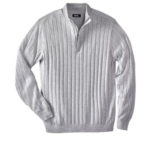 KingSize Men's Big & Tall Quarter Zip Mock Neck Lightweight Sweater - 1 of 4
