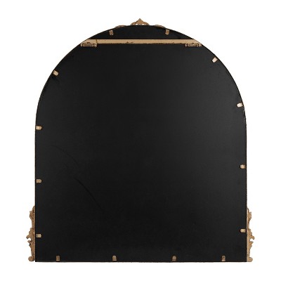 Myrcelle Antique Gold Arched Wall Mirror with Garland Details