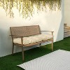 55" x 18" x 2" Sunbrella Canvas Tufted Outdoor Bench Cushion - Sorra Home - 2 of 3