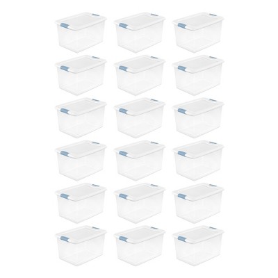 Sterilite Clear Plastic Stackable Storage Container Bin Box Tote with White Latching Lid Organizing Solution for Home & Classroom