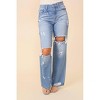 Women's Distressed Straight Leg Jeans - White Label - 2 of 4