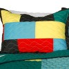 Slickblue Full/Queen, Intricate Vermicelli Quilted Multicolor Quilt Set with Shams, Handmade, 3 Piece - 3 of 4