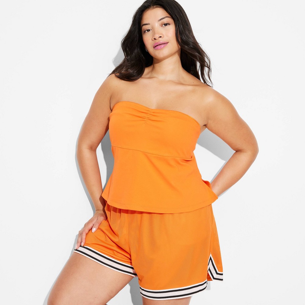 Women's Game Day Ribbed Tube Top - Wild Fable™ Orange XXL