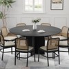 PexFix 59" x 59" Solid Wood Round Dining Table with Black Finish and Elegant Arched Legs for Modern Dining Rooms & Kitchens - 3 of 4