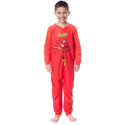 DC Boys' Classic The Flash Union Suit Footless Sleep Pajama Costume
