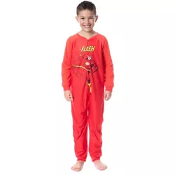 DC Boys' Classic The Flash Union Suit Footless Sleep Pajama Costume (L/XL)