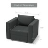 Ainfox Module Single Sofa With Armrest Dark Grey - 3 of 3