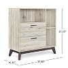 Mid Century Modern Cabinet with 2 Drawers and Cubby Shelves, Particle Board Storage Cabinet with Splayed Legs for Living Room or Entryway - 3 of 4