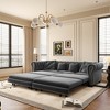 Whisen Velvet 3-in-1 King Size Pull-Out Sofa Bed & Convertible Sleeper Sofa with Movable Ottoman, Tufted Design - 3 of 4
