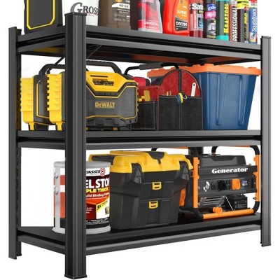 YONWAY 3-Layer Metal Storage Rack Adjustable partitions, sturdy and durable, easy to assemble for Kitchen Basement,31.5" H* 39.37" L * 13.77" D