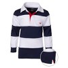 Sportoli Boys Cotton Striped Long Sleeve Polo Rugby Shirt - 2 of 3