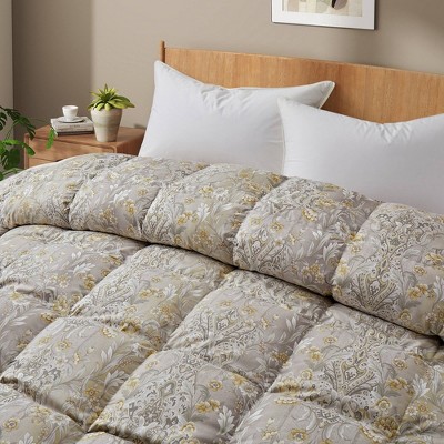 Twin Yellow Botanical Down Microfiber Comforter