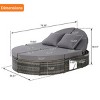 Outdoor Patio Round Recliner,Rattan Patio Recliner With Adjustable Backrests And Cushions,Recliner For Backyard Poolside-Cuddlewood - 4 of 4