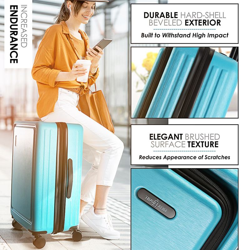 TravelArim 4 Piece Hard Shell Luggage Set with Spinner Wheels, Expandable Large Suitcases with TSA Lock, 2 of 10