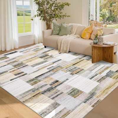 Washable Runner Rug Non Slip Kitchen Rugs Modern ndoor Entryway Rug Farmhouse Soft Bath Mat Stain Resistant Carpet for Bedroom Hallway Laundry