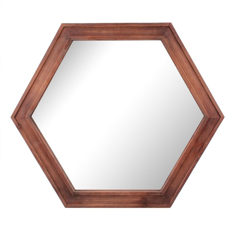 Wooden Hexagon Decorative Wall Mirror - Stonebriar Collection, 1 of 7