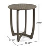 Coolbibila 27'' Patio Rustic Round Wood Coffee Table,Wood Slat Design Living Room End Table,Outdoor Bistro Dining Table for Garden, Backyard - 4 of 4
