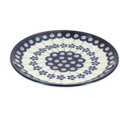 Blue Rose Polish Pottery Flowering Peacock Saucer