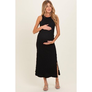 sleeveless maternity cocktail dresses Maternity Ruffle Halter Neck Dress Summer Casual Boho Sleeveless High  Waisted Flowy Midi Dress