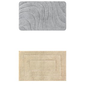 Unique Bargains 2Pcs Non-Slip Extra Thick Microfiber Soft Plush Bath Mats - 1 of 4