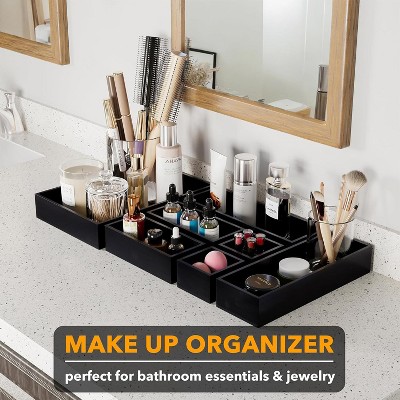 SpaceAid 7-Piece Bamboo Drawer Organizer Set – Multi-Use Divider Bins for Kitchen, Bathroom, Office, and Makeup Storage, Black — фото 5
