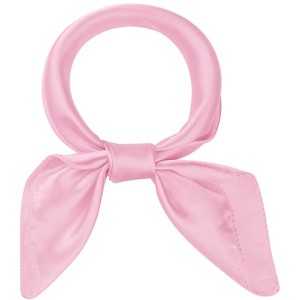Elerevyo Women's Solid Satin Scarves Small Square Neck Scarf Neckerchief 19.7"x19.7" - 1 of 4