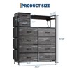 8+3 Drawers Fabric Dressers for Bedroom with 4 Side Pockets,LED Lights,Charging Station - 3 of 4
