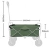 FURNIinspire Outdoor Serving Carts Collapsible Foldable Wagon Cart Beach Wagon Utility Wagon Grocery Cart Camping, Green, 26.62"*15.55"*30.07" - 3 of 4
