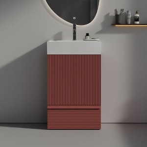 NicBex 20" Modern Matte Finish Bathroom Vanity Cabinet with Ceramic Sink,Freestanding Cabinet with Soft Close Doors,1.38"Pre-drilled Faucet - 1 of 4