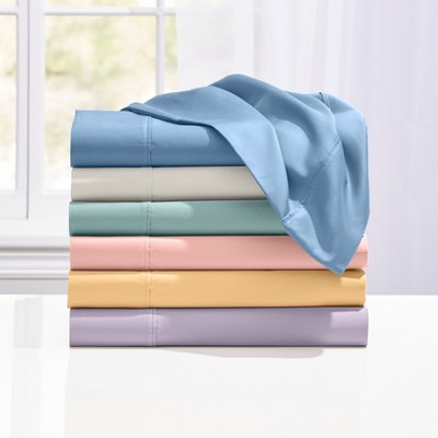 Blue Shadow Queen Cotton Polyester Damask Sheet Set