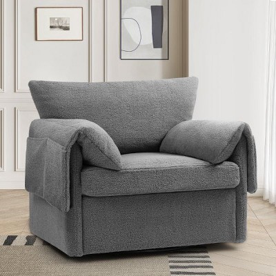 CAVINAS Oversized Swivel Armchair, Modern Swivel Accent Chair & Single Sofa Lounge for Living Room & Bedroom