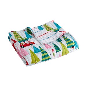 Merry & Bright Holly Jolly Holiday Quilted Throw - Levtex Home - 1 of 4
