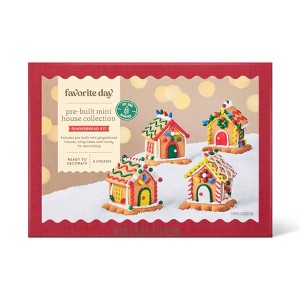 Christmas Pre-Built Mini Gingerbread House with Decorations & Icing Pens - 17.6oz/4pk - Favorite Day™ - 1 of 4