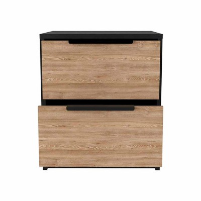 NicBex 16.1 inch Wide Nightstand with 2 Drawers, Modern Side Table with Solid Wood Frame and Metal Handles,Bedside Table for Bedroom,Living Room
