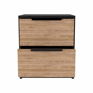 NicBex 16.1 inch Wide Nightstand with 2 Drawers, Modern Side Table with Solid Wood Frame and Metal Handles,Bedside Table for Bedroom,Living Room - 1 of 4
